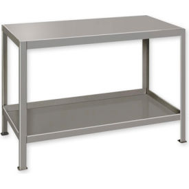 Global Industrial B184449 Global Industrial™ Stationary Machine Table W/ 2 Shelves, 48"W x 18"D, Gray image.