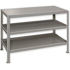 Global Industrial B184490 Global Industrial™ Stationary Machine Table W/ 3 Shelves, 30"W x 24"D, Gray image.