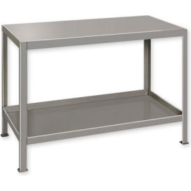 Global Industrial B184547 Global Industrial™ Stationary Machine Table W/ 2 Shelves, 48"W x 24"D x 32-1/2"H, Putty image.