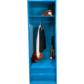 Open Gear Locker with Foot Locker, 24"W x 18"D x 72"H, Light Blue view 2