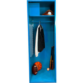 Open Gear Locker with Top Compartment, 24"W x 18"D x 72"H, Light Blue view 2