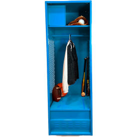 Open Gear Locker w/ Top Compartment & Foot Locker, 24"W x 18"D x 72"H, Light Blue view 2