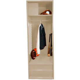 Open Gear Locker with Top Compartment & Foot Locker, 24"W x 18"D x 72"H, Putty view 2