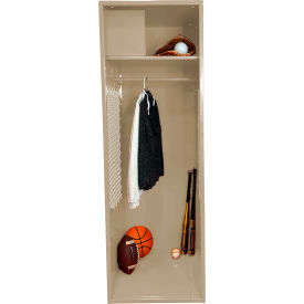 Open Gear Locker with Top Compartment, 24"W x 24"D x 72"H, Putty view 2