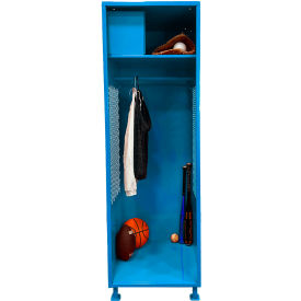 Open Gear Locker with Top Compartment & Legs, 24"W x 24"D x 76"H, Light Blue view 2