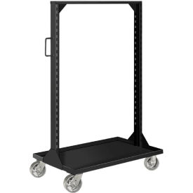 Global Industrial B180407 Global Industrial™ Portable Bin & Shelf Cart W/ 1 Louvered Panel, 36"L x 24"W x 61"H, Black image.
