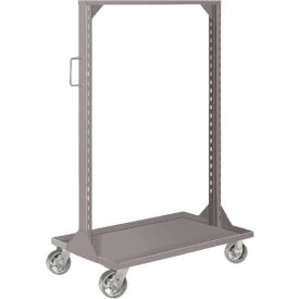 Global Industrial B180246 Global Industrial™ Portable Bin & Shelf Cart W/ 1 Louvered Panel, 36"L x 24"W x 61"H, Gray image.