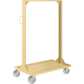 Global Industrial B180278 Global Industrial™ Portable Bin & Shelf Cart W/ 1 Louvered Panel, 36"L x 24"W x 61"H, Putty image.