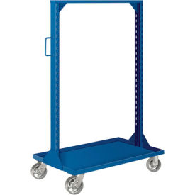 Portable Bin & Shelf Cart W/ 1 Louvered Panel, 36"L x 24"W x 61"H, Gray view 2