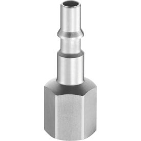 PREVOST CORP CRP 066202 Prevost Stainless Steel 1/4" Plug with ISO 6150 Profile & 3/8" FNPT Connection Used with CSM Coupler image.