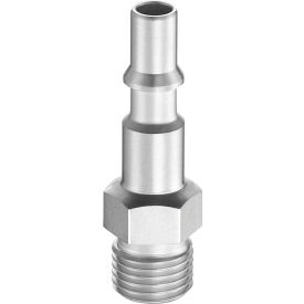 PREVOST CORP CRP 066251 Prevost Stainless Steel 1/4" Plug with ISO 6150 Profile & 1/4" MNPT Connection Used with CSM Coupler image.