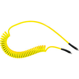 PREVOST CORP PUS 266J Prevost Polyurethane Spiral Hose Yellow 20 with Non-Scratch Fittings and 1/4" MNPT THD Connections image.