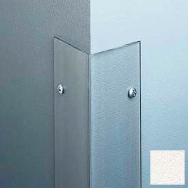 Pawling Corporation CGT-18-8-301 Polycarbonate Surface Mounted 90° Corner Guard, 2-1/2" Wing & 8H, Linen WH, Taped image.