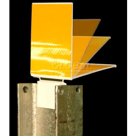 Pexco Llc 8002545113 Iflex Guard Rail Reflector, Flex Hinge, 2-Sided, Yellow image.