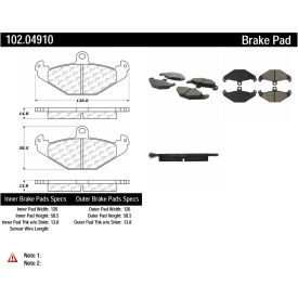 C-Tek Semi-Metallic Brake Pads with Shims, C-Tek 102.04910