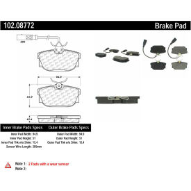 C-Tek Semi-Metallic Brake Pads with Shims, C-Tek 102.08772 C-Tek Semi-Metallic Brake Pads with Shims, C-Tek 102.08772