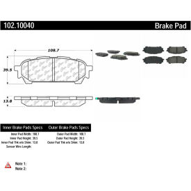 C-Tek Semi-Metallic Brake Pads with Shims, C-Tek 102.10040