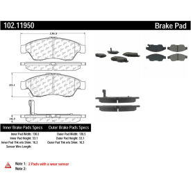 C-Tek Semi-Metallic Brake Pads with Shims, C-Tek 102.11950 C-Tek Semi-Metallic Brake Pads with Shims, C-Tek 102.11950