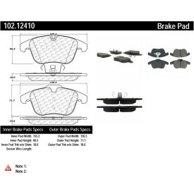 C-Tek Semi-Metallic Brake Pads with Shims, C-Tek 102.12410 C-Tek Semi-Metallic Brake Pads with Shims, C-Tek 102.12410