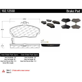 C-Tek Semi-Metallic Brake Pads with Shims, C-Tek 102.12550 C-Tek Semi-Metallic Brake Pads with Shims, C-Tek 102.12550