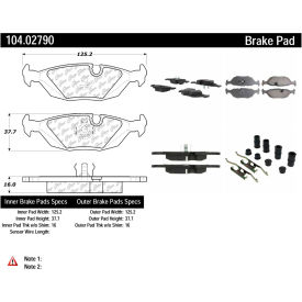 Posi Quiet Semi-Metallic Brake Pads with Hardware , Posi Quiet 104.02790