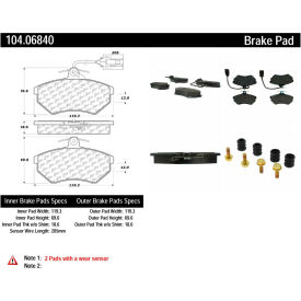 Posi Quiet Semi-Metallic Brake Pads with Hardware , Posi Quiet 104.06840