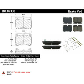 Posi Quiet Semi-Metallic Brake Pads with Hardware , Posi Quiet 104.07330 Posi Quiet Semi-Metallic Brake Pads with Hardware , Posi Quiet 104.07330