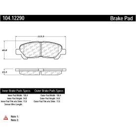 Posi Quiet Semi-Metallic Brake Pads with Hardware , Posi Quiet 104.12290