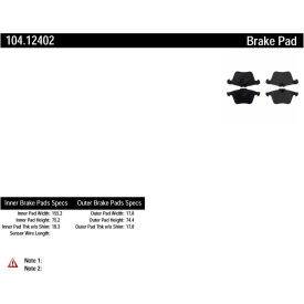 Posi Quiet Semi-Metallic Brake Pads with Hardware , Posi Quiet 104.12402