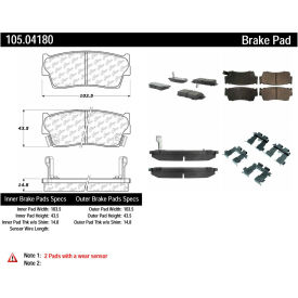 Posi Quiet Ceramic Brake Pads with Shims and Hardware , Posi Quiet 105.04180 Posi Quiet Ceramic Brake Pads with Shims and Hardware , Posi Quiet 105.04180
