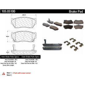 Posi Quiet Ceramic Brake Pads with Shims and Hardware , Posi Quiet 105.05100