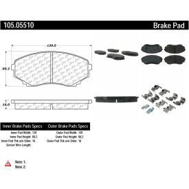 Posi Quiet Ceramic Brake Pads with Shims and Hardware , Posi Quiet 105.05510 Posi Quiet Ceramic Brake Pads with Shims and Hardware , Posi Quiet 105.05510