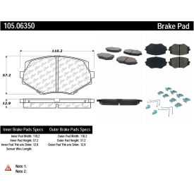 Posi Quiet Ceramic Brake Pads with Shims and Hardware , Posi Quiet 105.06350