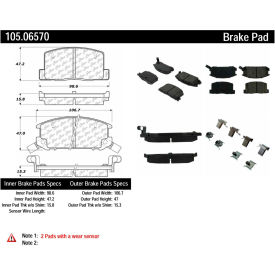 Posi Quiet Ceramic Brake Pads with Shims and Hardware , Posi Quiet 105.06570 Posi Quiet Ceramic Brake Pads with Shims and Hardware , Posi Quiet 105.06570