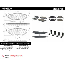 Posi Quiet Ceramic Brake Pads with Shims and Hardware , Posi Quiet 105.06620