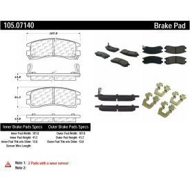 Posi Quiet Ceramic Brake Pads with Shims and Hardware , Posi Quiet 105.07140 Posi Quiet Ceramic Brake Pads with Shims and Hardware , Posi Quiet 105.07140