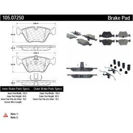 Posi Quiet Ceramic Brake Pads with Shims and Hardware , Posi Quiet 105.07250 Posi Quiet Ceramic Brake Pads with Shims and Hardware , Posi Quiet 105.07250