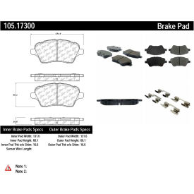 Posi Quiet Ceramic Brake Pads with Shims and Hardware , Posi Quiet 105.17300 Posi Quiet Ceramic Brake Pads with Shims and Hardware , Posi Quiet 105.17300
