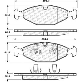 Posi Quiet Extended Wear Brake Pads with Shims , Posi Quiet 106.06400
