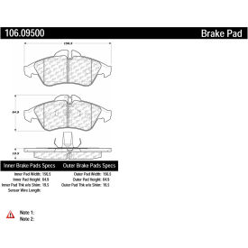 Posi Quiet Extended Wear Brake Pads with Shims and Hardware , Posi Quiet 106.09500