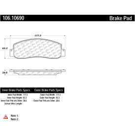 Posi Quiet Extended Wear Brake Pads with Shims and Hardware , Posi Quiet 106.10690