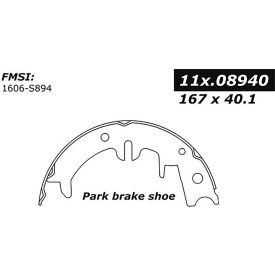 Centric Premium Parking Brake Shoes, Centric Parts 111.08940
