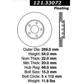 C-Tek Standard Brake Rotor, C-Tek 121.33072
