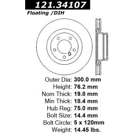 C-Tek Standard Brake Rotor, C-Tek 121.34107 C-Tek Standard Brake Rotor, C-Tek 121.34107