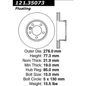 C-Tek Standard Brake Rotor, C-Tek 121.35073 C-Tek Standard Brake Rotor, C-Tek 121.35073