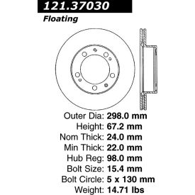 C-Tek Standard Brake Rotor, C-Tek 121.37030 C-Tek Standard Brake Rotor, C-Tek 121.37030