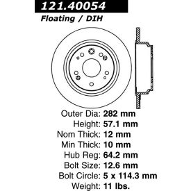 C-Tek Standard Brake Rotor, C-Tek 121.40054 C-Tek Standard Brake Rotor, C-Tek 121.40054