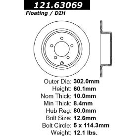 C-Tek Standard Brake Rotor, C-Tek 121.63069 C-Tek Standard Brake Rotor, C-Tek 121.63069