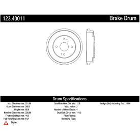 C-Tek Standard Brake Drum, C-Tek 123.40011