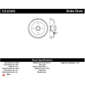C-Tek Standard Brake Drum, C-Tek 123.61040